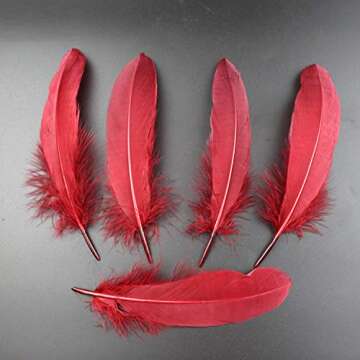 50PCS 6-8inch (15-20CM) Light Color Assorted Real Goose Feathers Color random