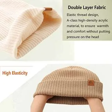 LMLALML 2 Pack Beanie for Baby Boys Soft Knit Baby Winter Hat Stripe Warm Baby Beanies