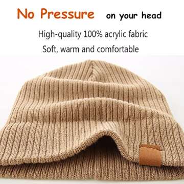 LMLALML 2 Pack Beanie for Baby Boys Soft Knit Baby Winter Hat Stripe Warm Baby Beanies