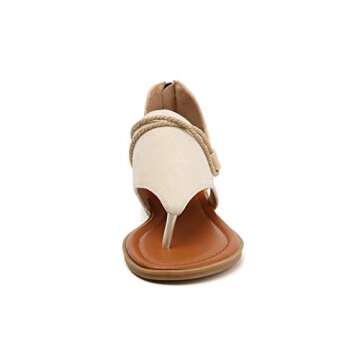 Tilocow Posh Gladiator Sandals For Women Comfort Beige Flat Sandals Summer Shoes Vintage Flip Flops