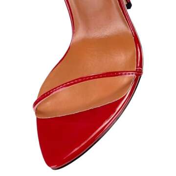 ZOGEER Women's Stiletto High Heeled Sandals 4.7 inch Sexy Strappy Open Toe Black Red Heels Wedding Party Evening Prom Dance Dressy Shoes