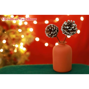 Lescli 24 Pack Bendable Snow Pine Cone Picks for Holidays