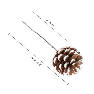 Lescli 24 Pack Bendable Snow Pine Cone Picks for Holidays