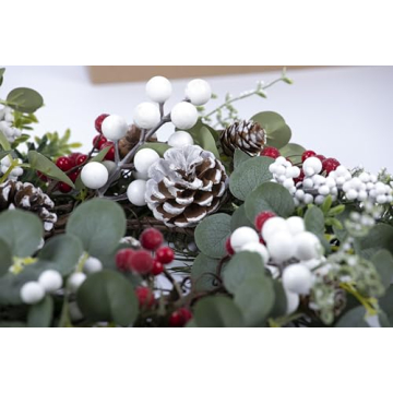 Lescli 24 Pack Bendable Snow Pine Cone Picks for Holidays