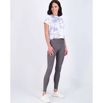 Real Essentials 5 Pack: Womens Plus Size Just My Crop Top High Waist Dry Fit Active Wear Yoga Workout Athletic Running Gym Ladies Short Sleeve Crew Scoop Neck Wicking Tees T-Shirt Summer- Set 6, 1X