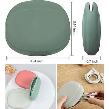 CIXVOEMK Silicone Headphone Organizer-Data Cable Storage Case-Mini Key Box-Portable Wired Headphone ...