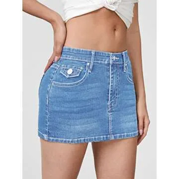 Shop Verdusa High Waist Bodycon Denim Skirt - Stylish & Versatile