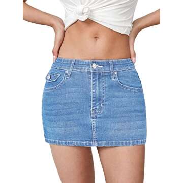 Shop Verdusa High Waist Bodycon Denim Skirt - Stylish & Versatile