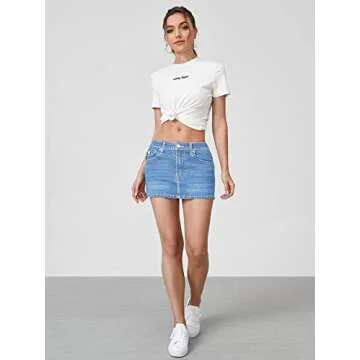 Shop Verdusa High Waist Bodycon Denim Skirt - Stylish & Versatile