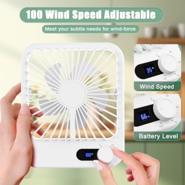 Compact USB Travel Fan with 100 Speed Settings
