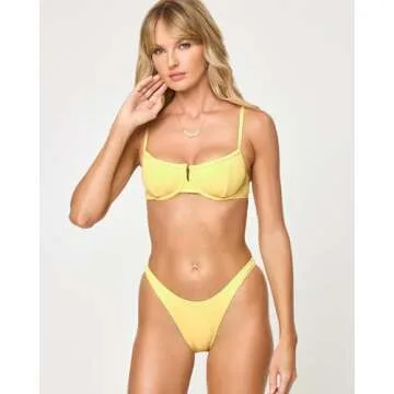L*Space Hunter Bikini Top - Stylish Daisy Ribbed Design