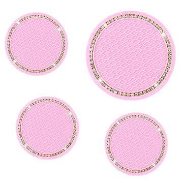Car Coasters for Cup Holders, 2.75 Inch Auto Cup Holder Insert Coasters Silicone Anti-Slip Crystal R...
