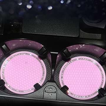 Stylish Rhinestone Car Coasters for Cup Holders