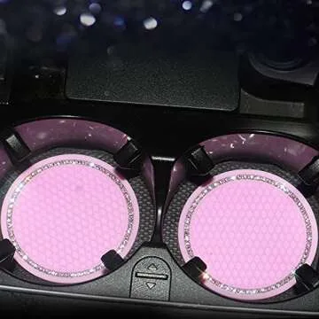 Stylish Rhinestone Car Coasters for Cup Holders