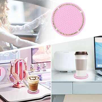 Stylish Rhinestone Car Coasters for Cup Holders