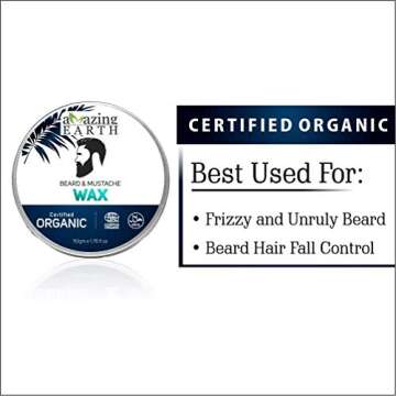 AMAzing Earth Beard & Mustache Wax for Men, Eco-Friendly Strong Hold