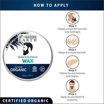AMAzing Earth Beard & Mustache Wax for Men, Eco-Friendly Strong Hold