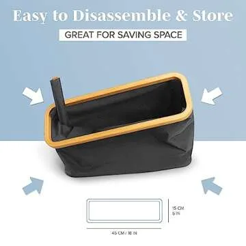 Lonbet - Toilet Paper Basket - Toilet Paper Storage - The Ultimate Bathroom Organizer - Bamboo Storage Basket, Toilet Paper Holder Basket, Bathroom Accessories Organizer (Black, 12 Rolls)