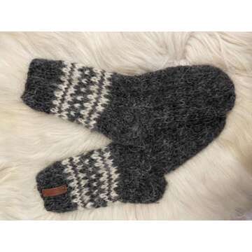 Hand Knitted Woolen Socks, Made In Ukraine Men's/Women's handmade made of natural wool, Large Sizes, Extra Thick, Bed wool socks, Winter socks, Warm socks, Cozy socks for hiking (Women’s 9-9.5)