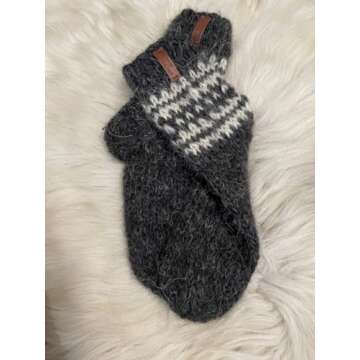 Hand Knitted Woolen Socks, Made In Ukraine Men's/Women's handmade made of natural wool, Large Sizes, Extra Thick, Bed wool socks, Winter socks, Warm socks, Cozy socks for hiking (Women’s 9-9.5)