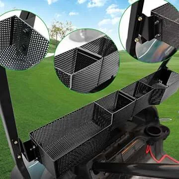 Roykaw Golf Cart Front Inner Basket Dash Storage/Tray Organizer Rack for Club Car DS/Precedent/Tempo/Onward G&E Golf Cart,Upgrade Larger Compartments & More Sturdy and Durable, Easy Installation