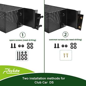 Roykaw Golf Cart Front Inner Basket Dash Storage/Tray Organizer Rack for Club Car DS/Precedent/Tempo/Onward G&E Golf Cart,Upgrade Larger Compartments & More Sturdy and Durable, Easy Installation