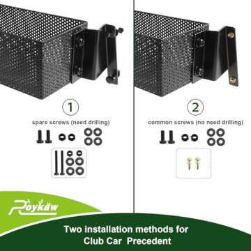 Roykaw Golf Cart Front Inner Basket Dash Storage/Tray Organizer Rack for Club Car DS/Precedent/Tempo/Onward G&E Golf Cart,Upgrade Larger Compartments & More Sturdy and Durable, Easy Installation