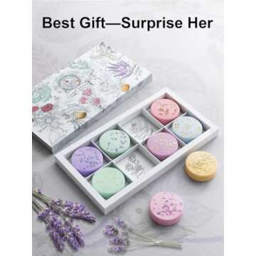 Psnli Shower Steamers - 8 Scents for Aromatherapy Bliss, Valentine’s Day Gift for Her, Birthday Su...