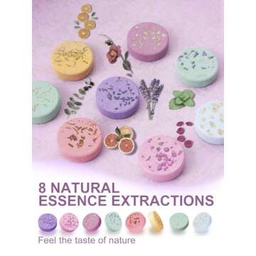 Psnli Shower Steamers - 8 Scents for Aromatherapy Bliss, Valentine’s Day Gift for Her, Birthday Surprise for Mom, Elegant Packaging with Lavender Essential Oil for a Luxurious Home Spa Experience