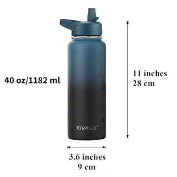 CIVAGO 40 oz Insulated Water Bottle for Ultimate Hydration