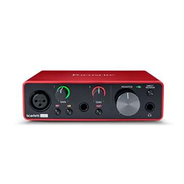 Focusrite Scarlett Solo (3rd Gen) USB Audio Interface with Pro Tools | First & Amazon Basics XLR Male to Female Microphone Cable - 6 Feet, Black