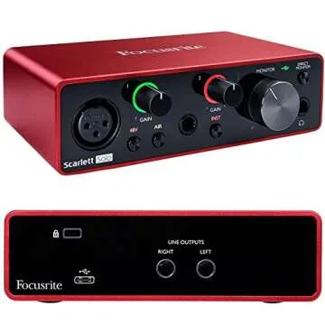 Focusrite Scarlett Solo (3rd Gen) USB Audio Interface with Pro Tools | First & Amazon Basics XLR Male to Female Microphone Cable - 6 Feet, Black