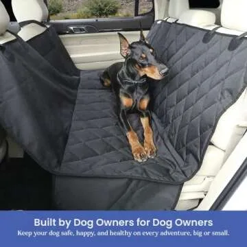 4Knines Dog Car Seat Cover for Back Seat with Hammock for Cars, SUVs - K9 Shield for Heavy Duty, Waterproof Backseat Protector for Dogs - Nonslip Pet Cover, Dog Hammock for Car (Regular, Black)