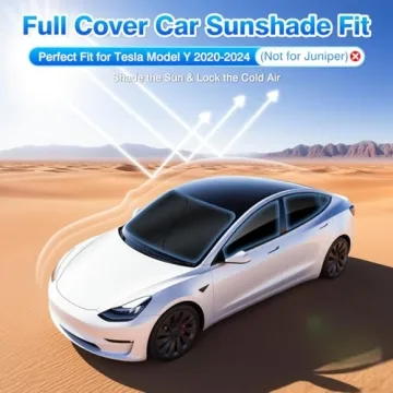 Custom Fit T TGBROS Windshield Sun Shade for Tesla Model Y 2020-2024 - Complete UV Protection & Priv...