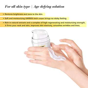 UMRAN Neck Firming Cream For Tightening Lifting Sagging Skin, Crepe Neck & Chest Firming Cream, Reducing Wrinkles, Anti Aging Moisturizer for Neck & Décolleté, Turkey Neck Firming Cream