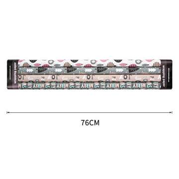 WRAPAHOLIC Christmas Wrapping Paper Roll - Rustic Kraft Pink and Grey Christmas Set for Holiday, Party Deco - 4 Rolls - 30 Inch X 120 Inch Per Roll