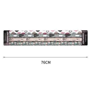 WRAPAHOLIC Christmas Wrapping Paper Roll - Rustic Kraft Pink and Grey Christmas Set for Holiday, Party Deco - 4 Rolls - 30 Inch X 120 Inch Per Roll