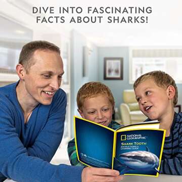 NATIONAL GEOGRAPHIC Shark Tooth Dig Kit, Excavate 3 Real Shark Fossils Including Sand Tiger, Otodus and Crow Shark - Great Science Gift for Marine Biology Enthusiasts of Any Age
