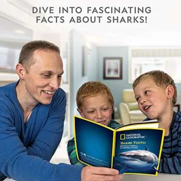 NATIONAL GEOGRAPHIC Shark Tooth Dig Kit, Excavate 3 Real Shark Fossils Including Sand Tiger, Otodus and Crow Shark - Great Science Gift for Marine Biology Enthusiasts of Any Age