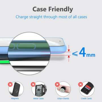 Yootech 10W Fast Wireless Charger for iPhone & Galaxy