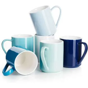 Sweese 11 Oz Coffee Mug Set - Colorful Ceramic Cups