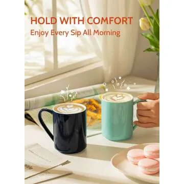 Sweese 11 Oz Coffee Mug Set - Colorful Ceramic Cups