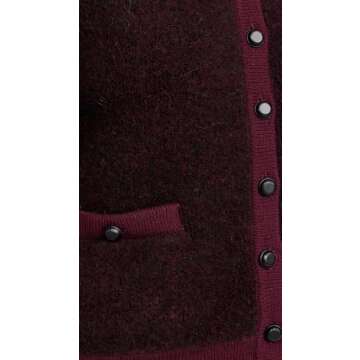 rag & bone Women's Kaia Boucle Cardigan, Burgundy, Red, M