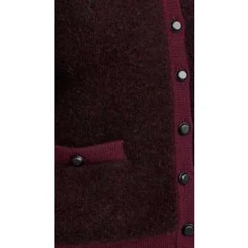 rag & bone Women's Kaia Boucle Cardigan, Burgundy, Red, M