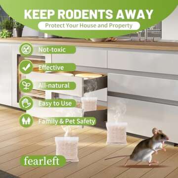 FEARLEFT Mouse Repellent Pouches,10 Pouches Rodent Mice Rats Pests Repellent Mouse Deterrent Indoor ...