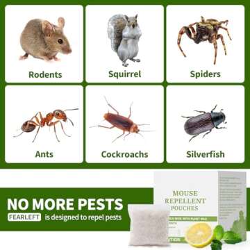 FEARLEFT Natural Mouse Repellent Pouches for Home and RV