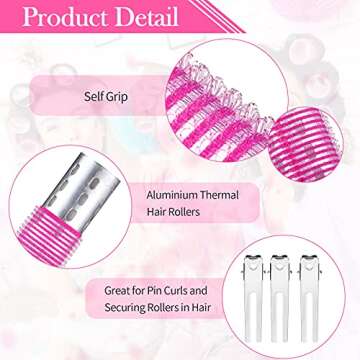 37 Pcs Aluminum Thermal Hair Rollers Set - Self Grip Hair Styling Tool for Everyone