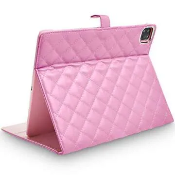 Changjia for iPad Pro 11 inch Case 2022(4th Gen)/2021(3rd Gen)/2020(2nd Gen)/2018 (1st Gen),Cute Crown Bling Diamond PU Leather Smart Auto Sleep/Wake Stand Shockproof Cover for iPad Pro 11 Inch (Pink)