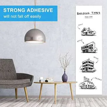 White Board Sticker, Dry Eraser Paper for Wall, Upgrade PET-No Ghost, 1.45 x 11 ft, Stain-Proof Peel and Stick Film Self Adhesive Wall Paper Roll for Classroom/Office/Kids Painting, 3 Dry Erase Marker