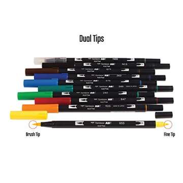 Tombow Dual Brush Pen Art Markers - 10 Pack for Vibrant Creations
